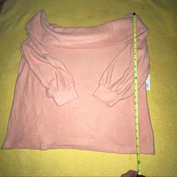 🆕 ANA soft peach (muted clay) off shoulder knit long sleeve sweater size L - Picture 10 of 11